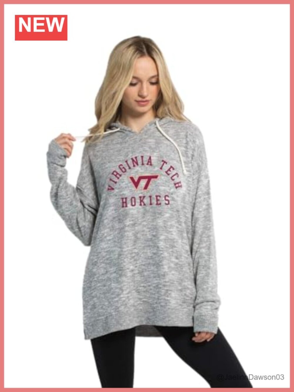 Cozy Fleece Hoodie Tunic Pullover Collegiate Game Day Womens